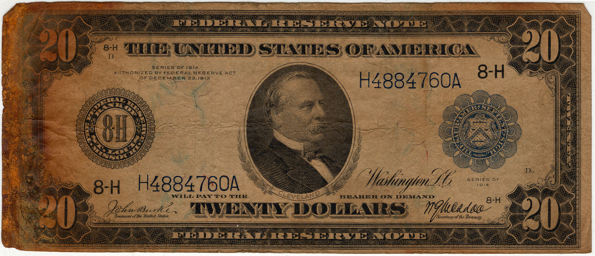 1914 20 Dollar FRN H4884760A - Obverse.JPG
